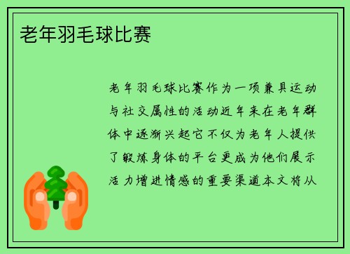 老年羽毛球比赛
